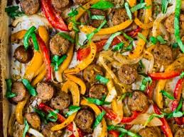sausage and peppers in the oven easy