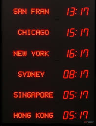 Programmable Vertical Time Zone Clock