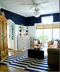 navy white living room reveal it