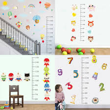 Children Height Growth Chart Measure Wall Sticker Kids Room Decor Animal Decal