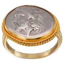 4th century bc zeus coin 18k gold ring