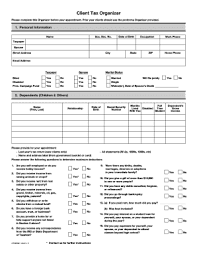 Tax Organizer Fill Online Printable Fillable Blank