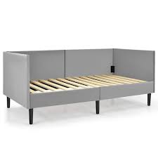 costway grey twin daybed upholstered