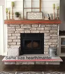 fireplace hearth in relation to mantel