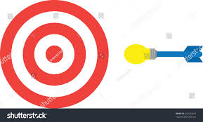 Vector Red Bullseye Target Yellow Blue Stock Vector Royalty