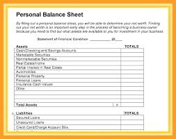 Net Worth Worksheet Template Free Balance Sheet Personal