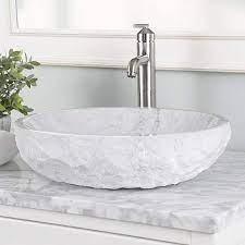 White Marble Vessel Bathroom Sink