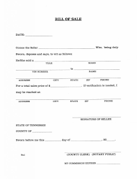 Download Free Tennessee Vehicle Bill Of Sale Form Form