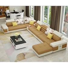 leather and wooden fancy sofa set