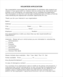Sample Volunteer Application Form 8 Free Documents In Pdf