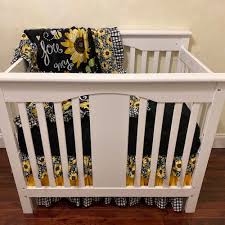 Baby Girl Sunflower Mini Crib Bedding