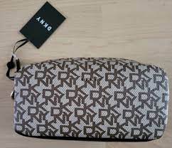 dkny cosmetic pouch makeup bag beige