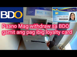 bdo using pag ibig loyalty card