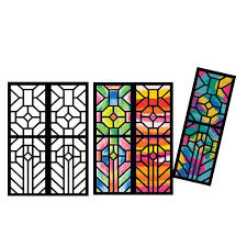 Cardboard Stained Glass Frames A4