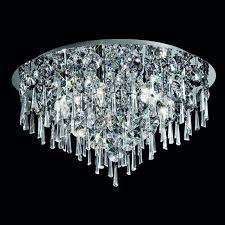Flush Ceiling Light Fitting Crystal