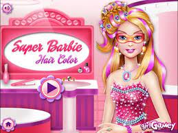 super barbie hair color game for