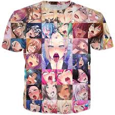 Ahegao has its roots in anime/hentai. Aesthetic Cosplay Ahegao Anime Girls Crew Neck T Shirt Walmart Com Walmart Com