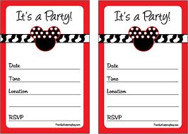 Minnie Mouse Red Invitation Template Free