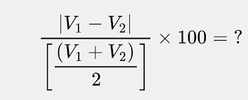 percent difference between two numbers