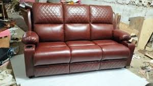 rectangular brown recliner sofa set 3 1