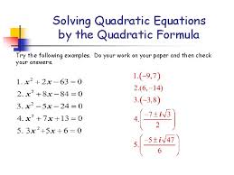 Solving Quadratic Equations By The