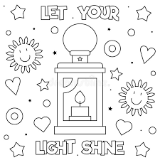 Use these images to quickly print coloring pages. Let Your Light Shine Coloring Page Black And White Vector Illustration Stock Vector Illustration Of Children Decoration 161495122