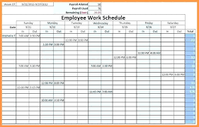 Work Schedule Template Daily Timetable Weekly Hourly 1 Week Time