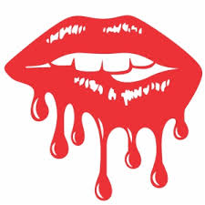 red dripping lips vector drip