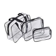 3 pack clear pvc vinyl zippered luge