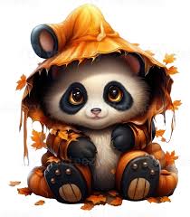 halloween cute panda isolated on