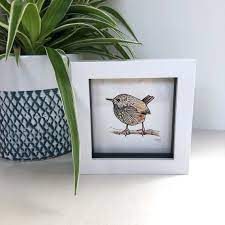 Small Framed Wall Art Cute Bird Gifts