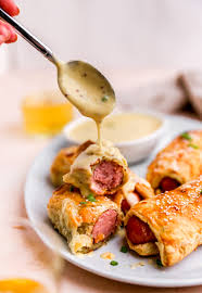 puff pastry beer brats with beer cheese