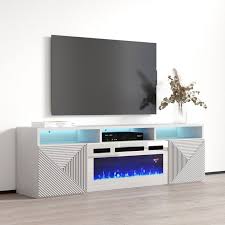 Giza Wh Ef Floating Fireplace Tv Stand