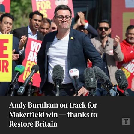 With less than a week to go to the by-election, the mayor of Greater Manchester has a narrow lead over Reform UK, according to a new poll 🔗 Tap the link in