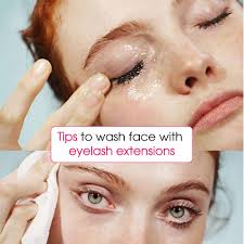 how to wash face with eyelash extensions