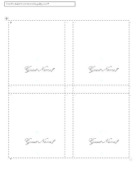 Table Seating Cards Template