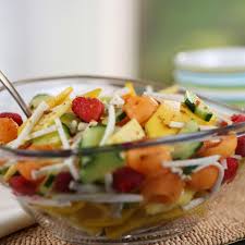 fresh fruit and vegetable salad with