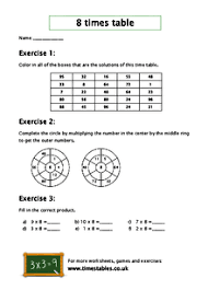 free 8 times table worksheets at