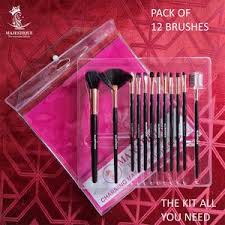 majestique 12 pieces makeup brush kit vegan makeup tools cosmetics kit with tray