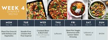 healthy meal plan 2 with grocery list