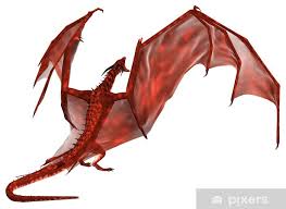 Wall Mural Red Dragon 3d Rendered Red