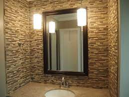 Glass Tile Accent Wall In A Powder Room