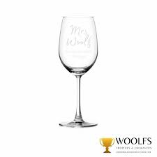 Engraved Wine Glass Woolf S Trophies