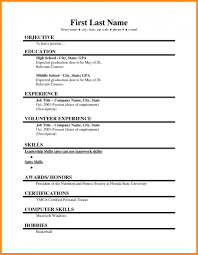 Editable Resume Templates First Time Job Examples Parts Of