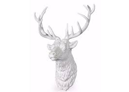 Large Bright White Stag Wall Head Gillies