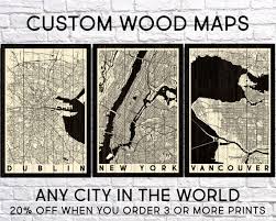Wall Art Prints Custom Map Gift City