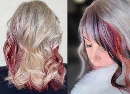 blonde hair with red highlight ideas