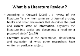   Sample topics for literature review    