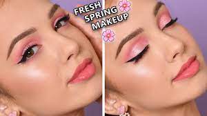 simple pink smokey eye spring makeup