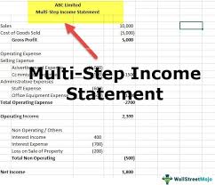 Multi Step Income Statement What Is